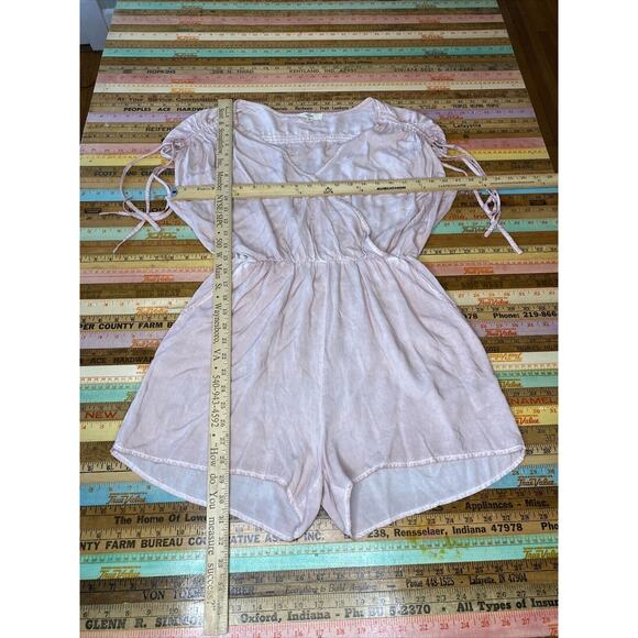 ENTRO M Blush Pink CAYMAN Island ROMPER Shorts One piece Pockets Festival Beach - Picture 4 of 10